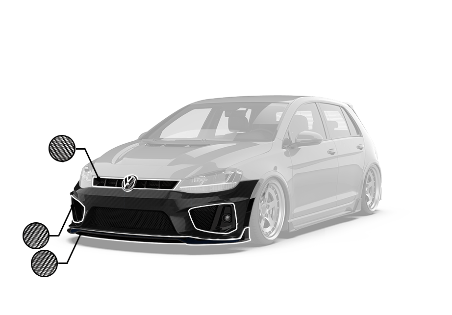 Robot Craftsman Volkswagen Golf / GTI / Golf R MK7 MK7.5 Fibre Glass Reinforced Plastic Complete Body Kit (FRP)