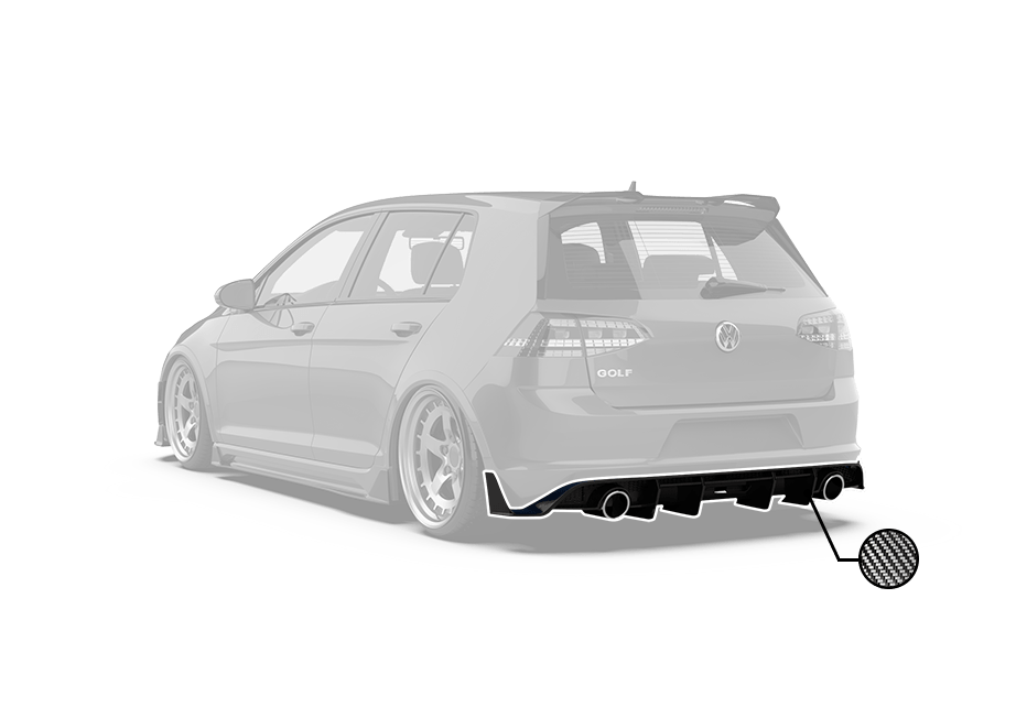 Robot Craftsman Volkswagen Golf / GTI / Golf R MK7 MK7.5 Rear Diffuser (Mk7.5 Only)