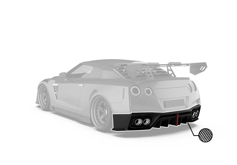 Robot Craftsman Nissan GTR Narrowbody Kit R35 Rear Diffuser