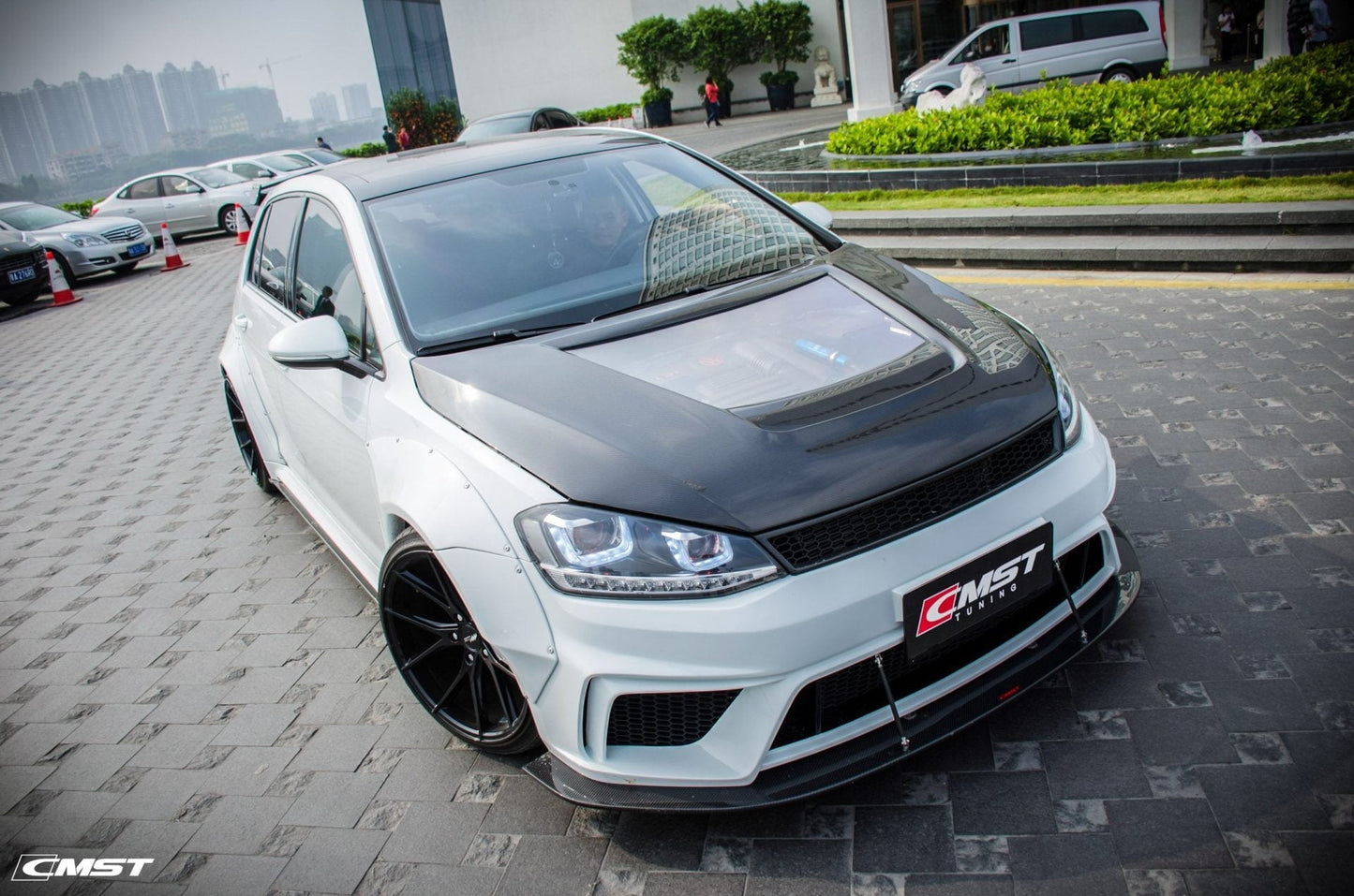 CMST Carbon Fiber PVC Glass Transparent Hood for Volkswagen GTI & Golf R & Golf MK7 MK7.5