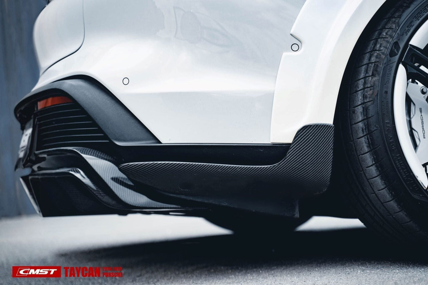 CMST Tuning Carbon Fiber Rear Diffuser & Canards for Porsche Taycan Turbo & Turbo S