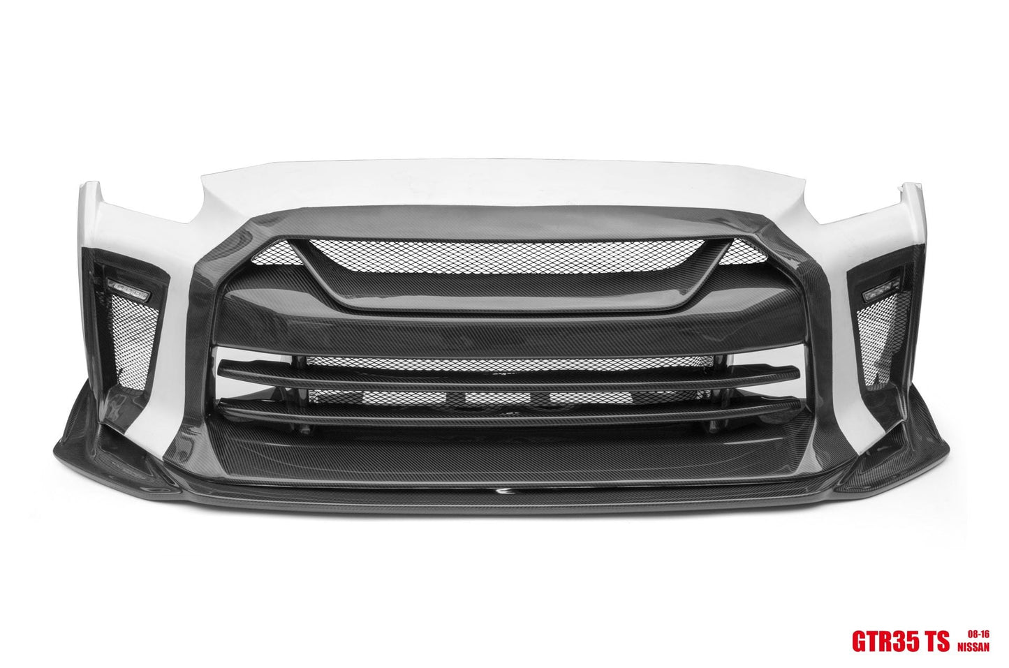TS Style Front Bumper & Front Lip for Nissan GTR GT-R R35 2008-2022 Carbon Fiber / FRP