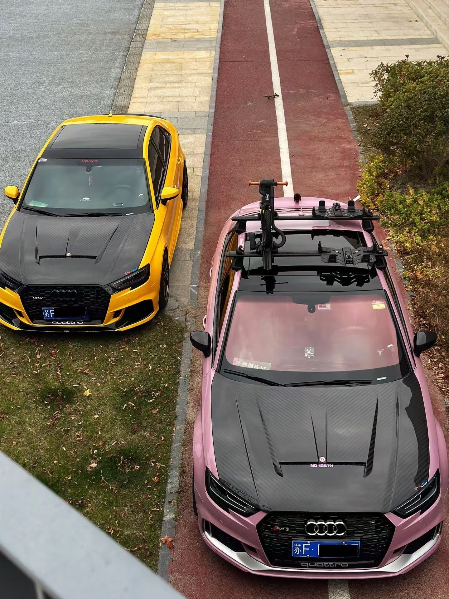 TAKD Carbon Dry Carbon Fiber Double-sided Hood Bonnet for Audi RS3 2018-2020 & S3 A3 2014-2020