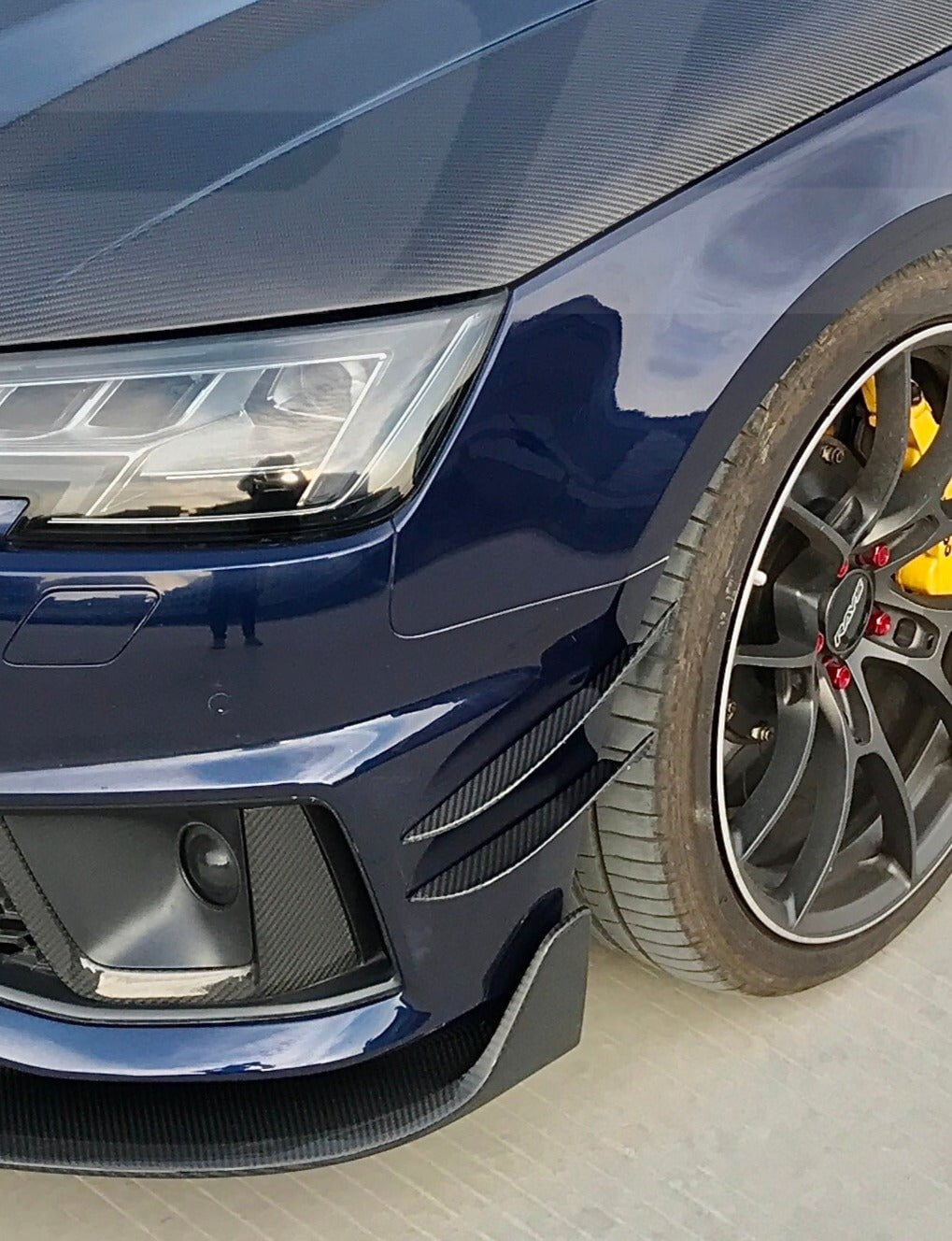 SD Carbon Carbon Fiber Front Bumper Canards For Audi A4 S4 2020-ON B9.5