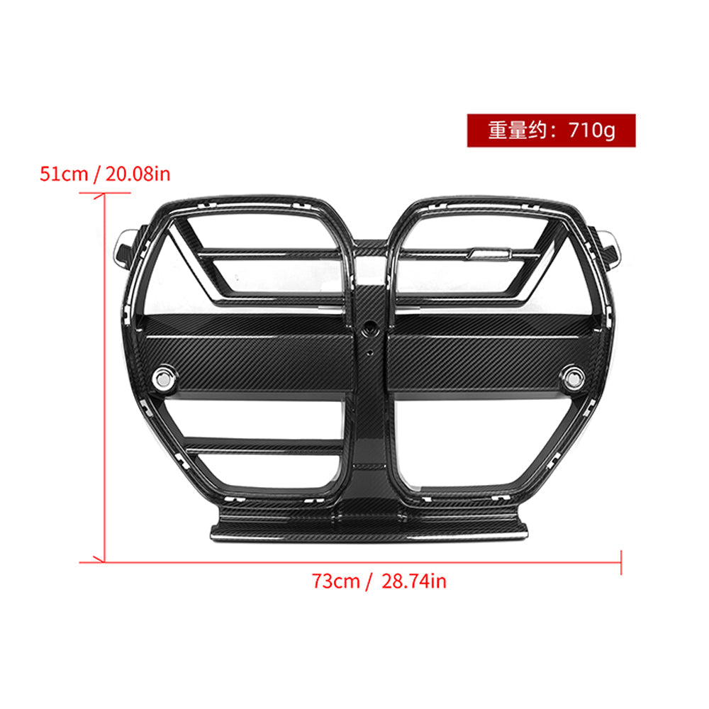 SOOQOO BMW M3 G80 G81 M4 G82 G83 Carbon Fiber SQ-A Grill With ACC