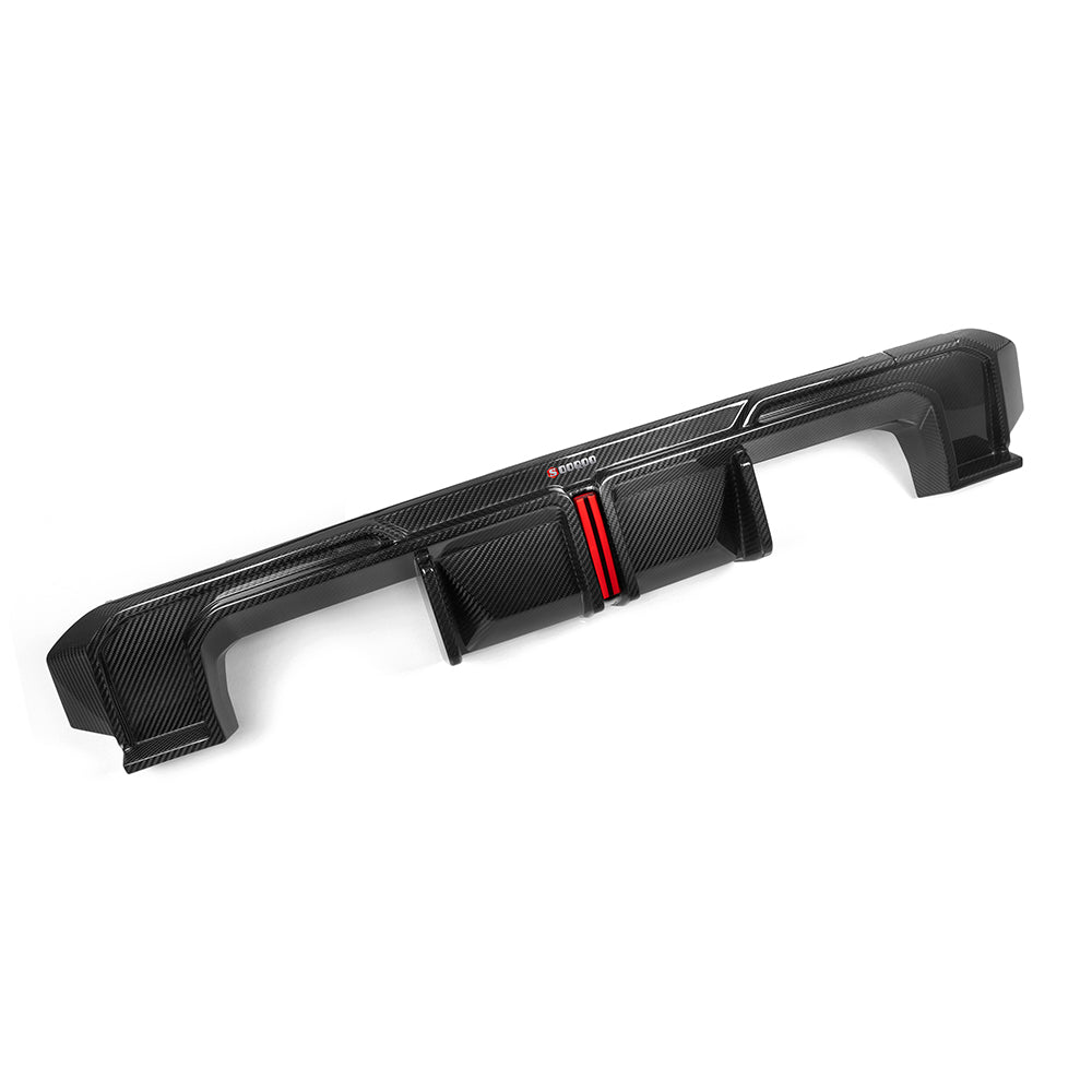 SOOQOO M4 G82 G83 Carbon Fiber Diffuser With Brake Light + Rear Splitter