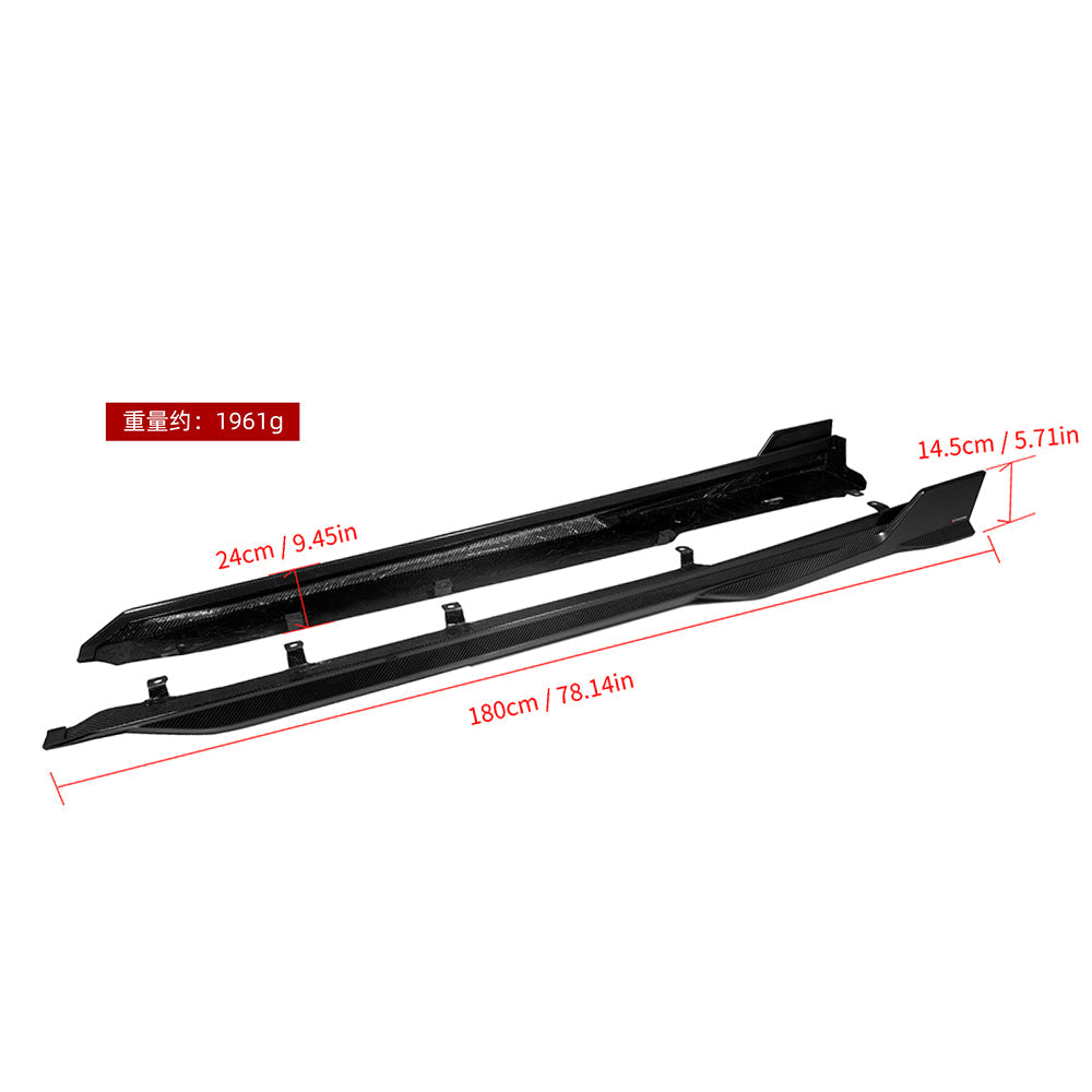SOOQOO BMW X5 G05 X5M F95 LCI Carbon Fiber Side Skirt