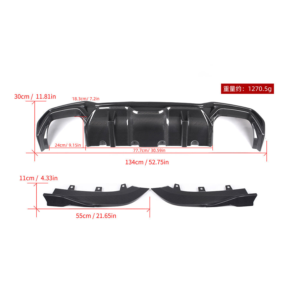 SOOQOO BMW G22 G23 Carbon Fiber Diffuser