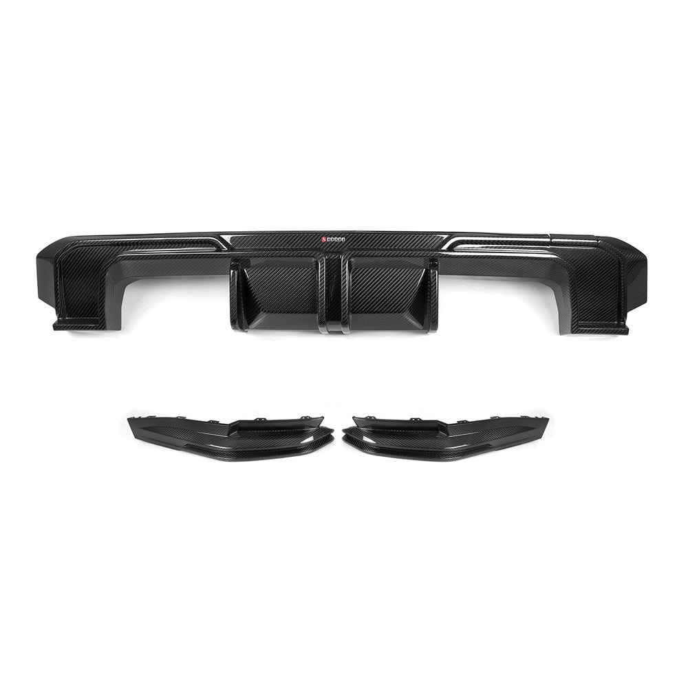 SOOQOO BMW M3 G80 G81 Carbon Fiber Diffuser + Rear Splitter